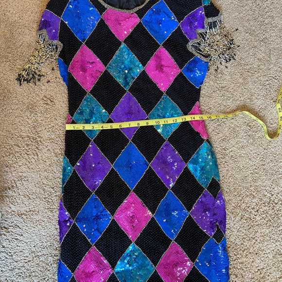 Vintage Beaded Gown | Silk Dress | Harley Quinn - Picture 15 of 16